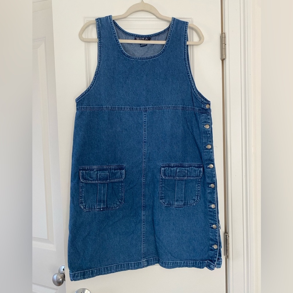 Vintage Blue Jay Jean Dress, Medium